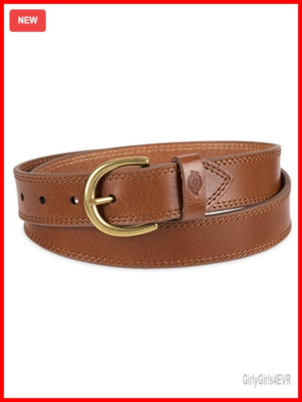 Genuine Leather Belt with Round Harness Buckle